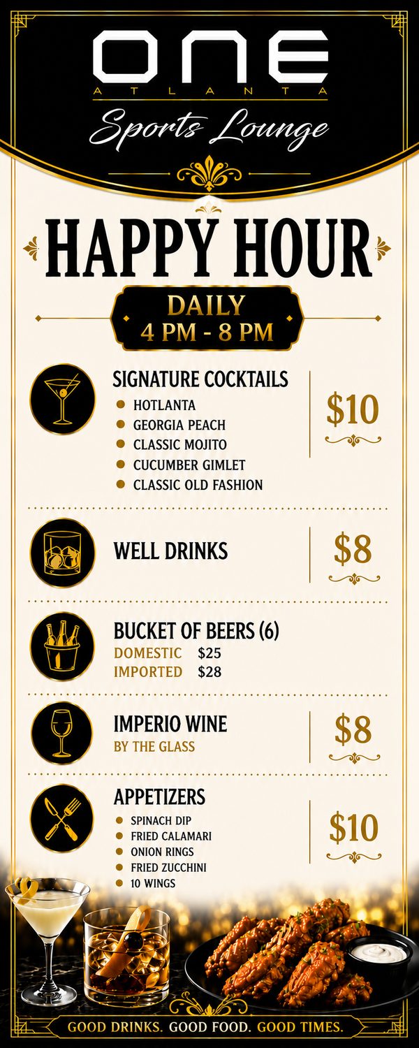 ONE Atlanta — Drinks menu